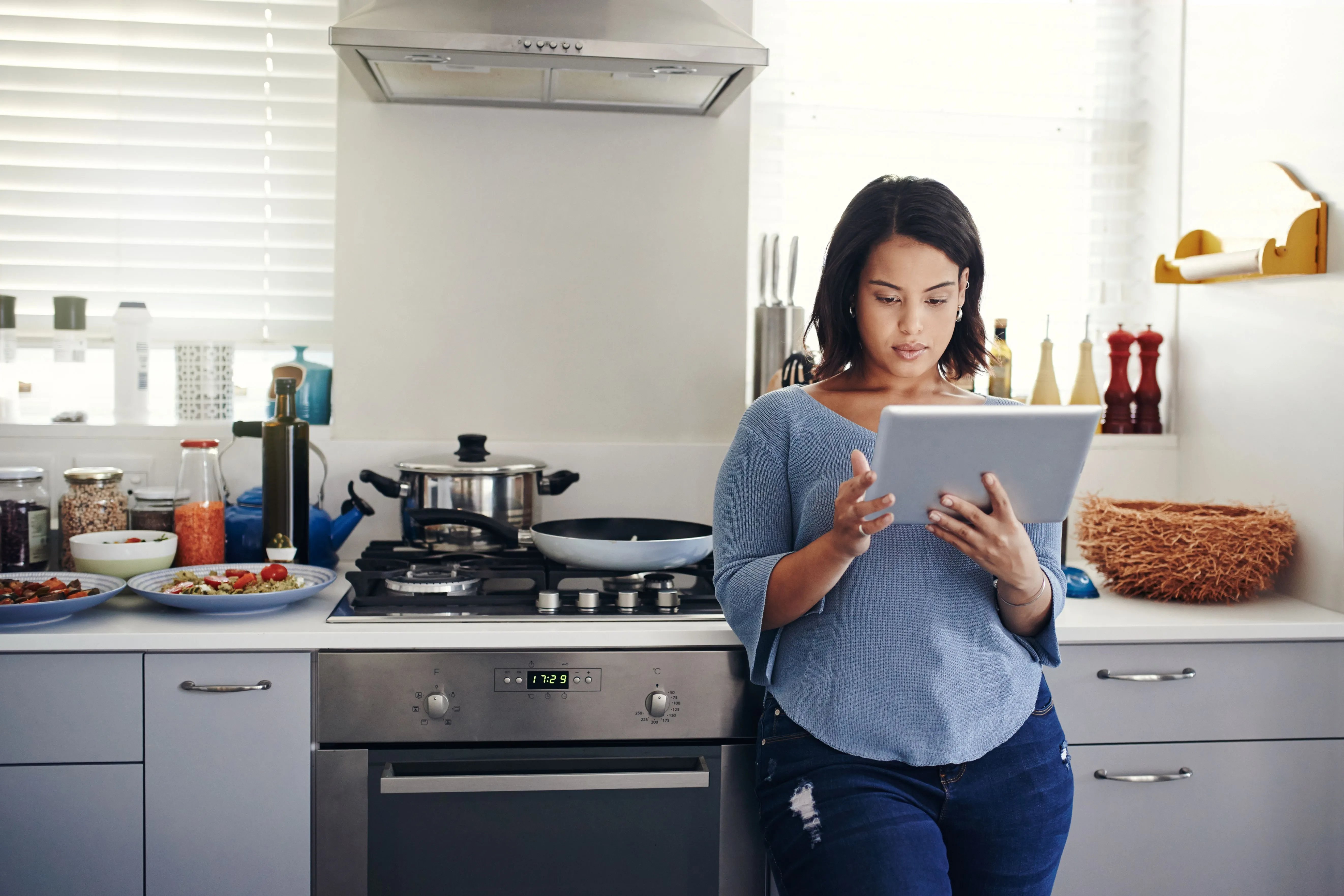 woman on ipad