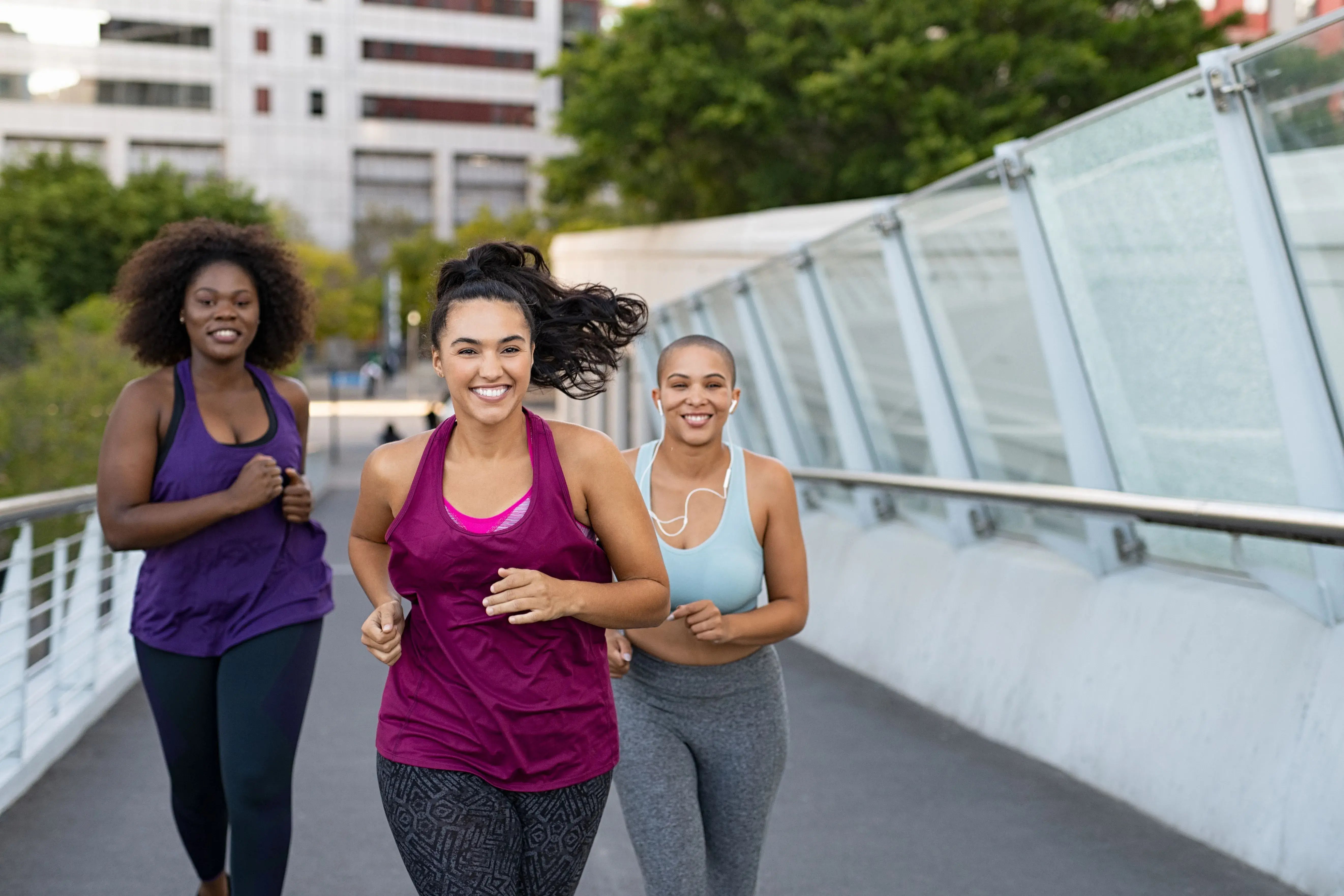 woman running outside