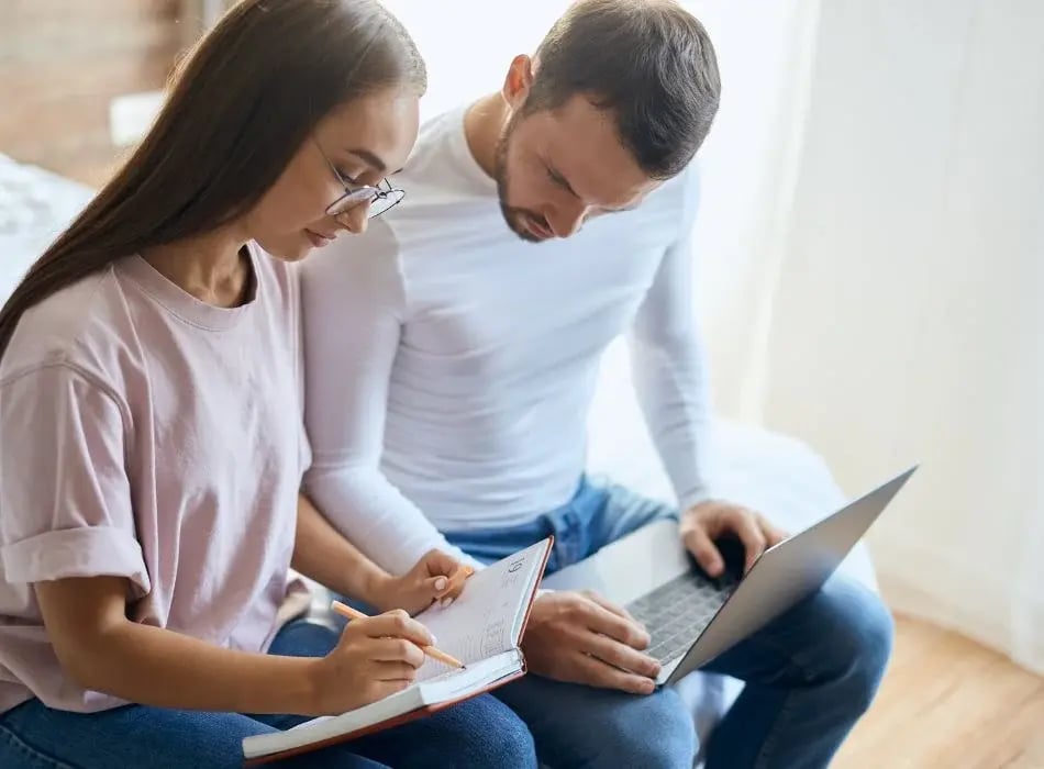 couple reviewing healthcare