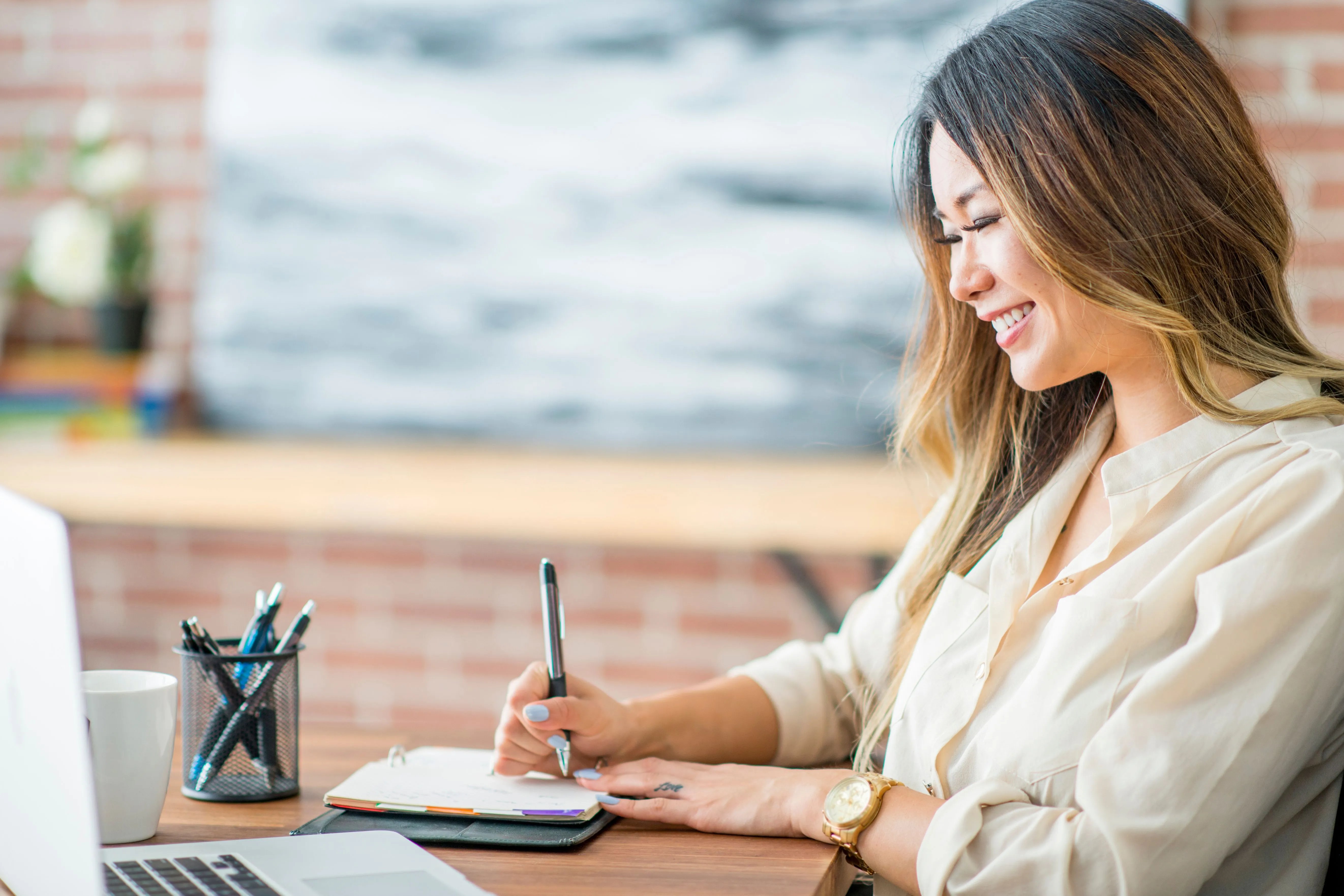 woman at desk