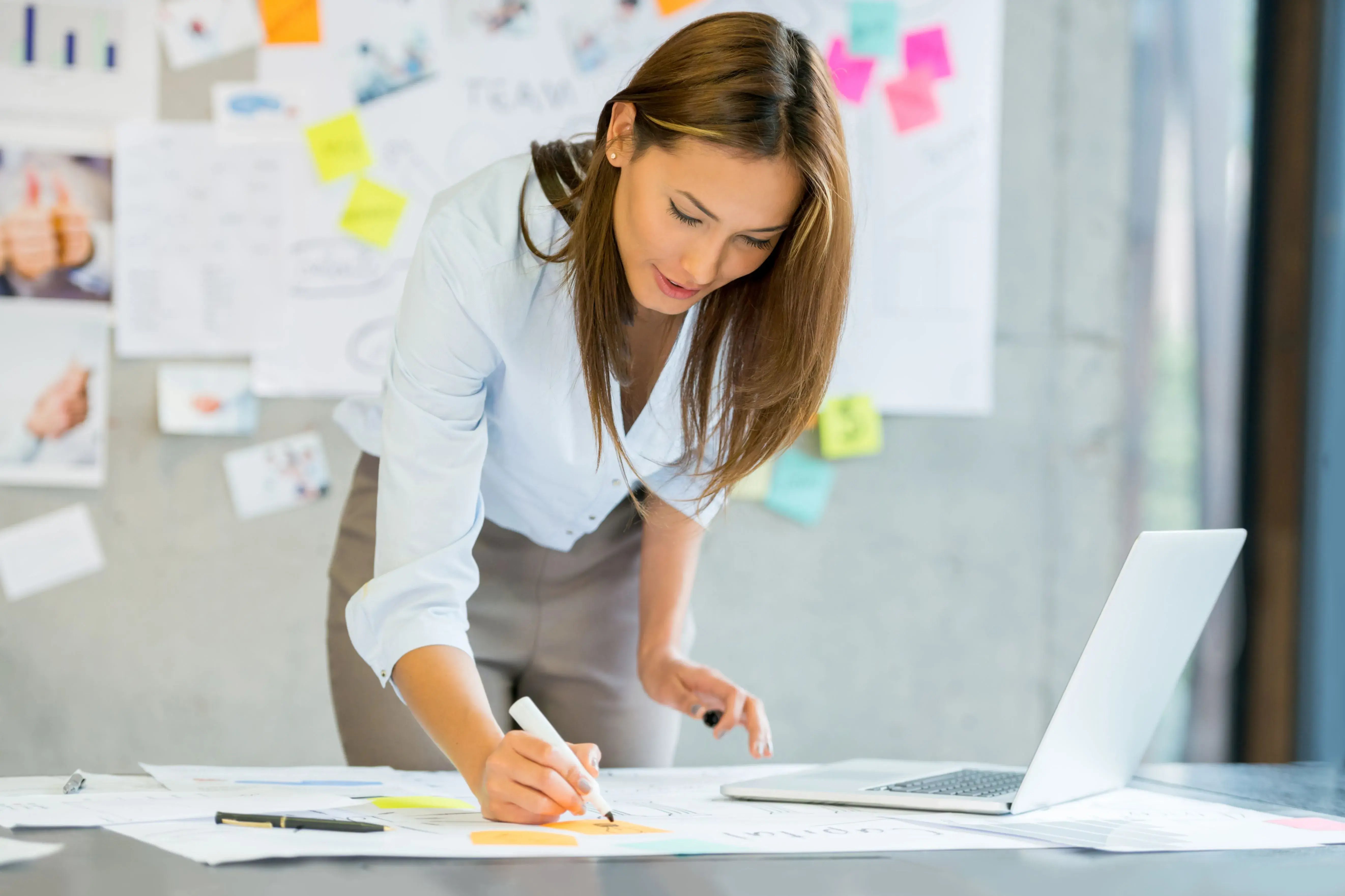 woman working at desk