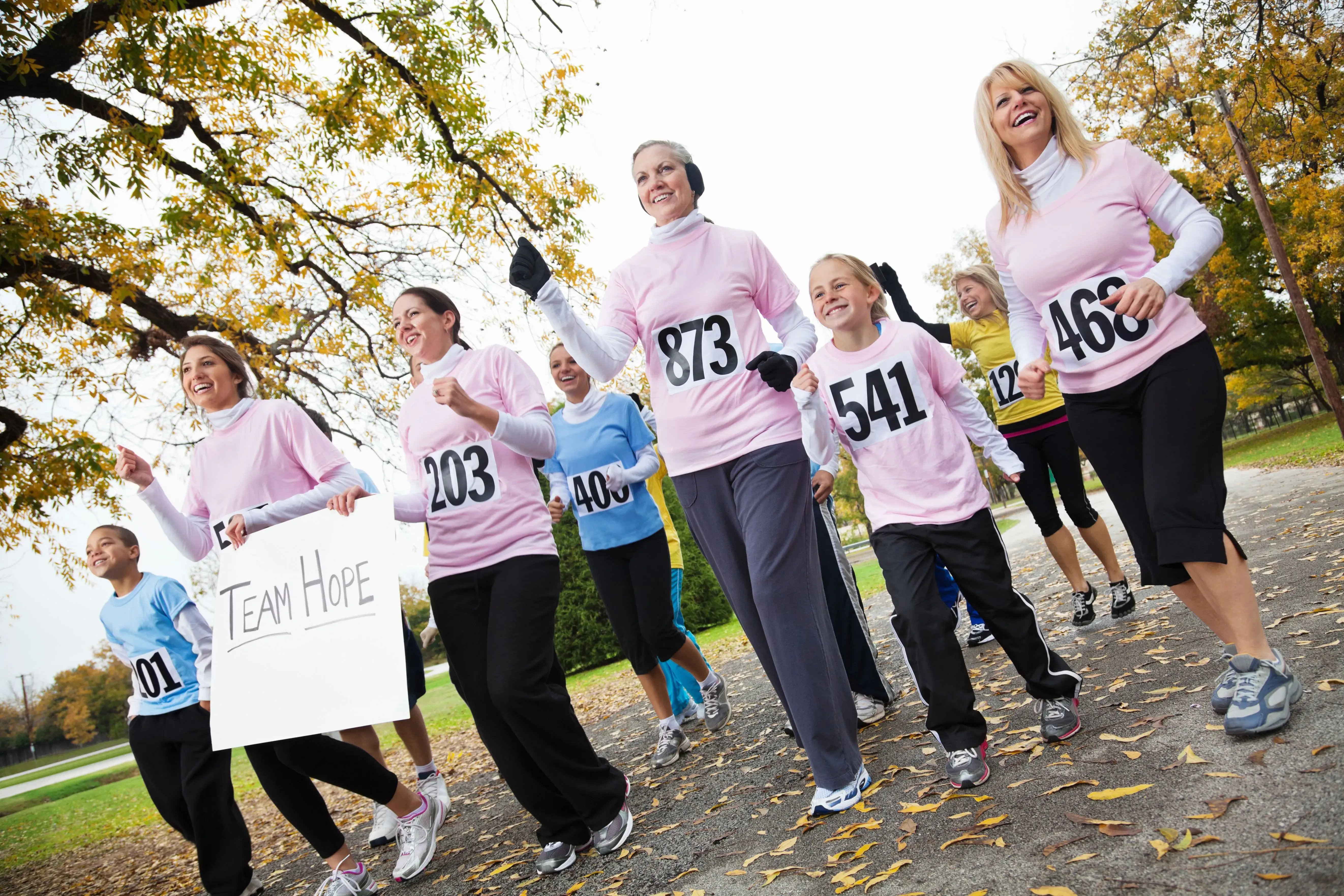 group of females on charity walk