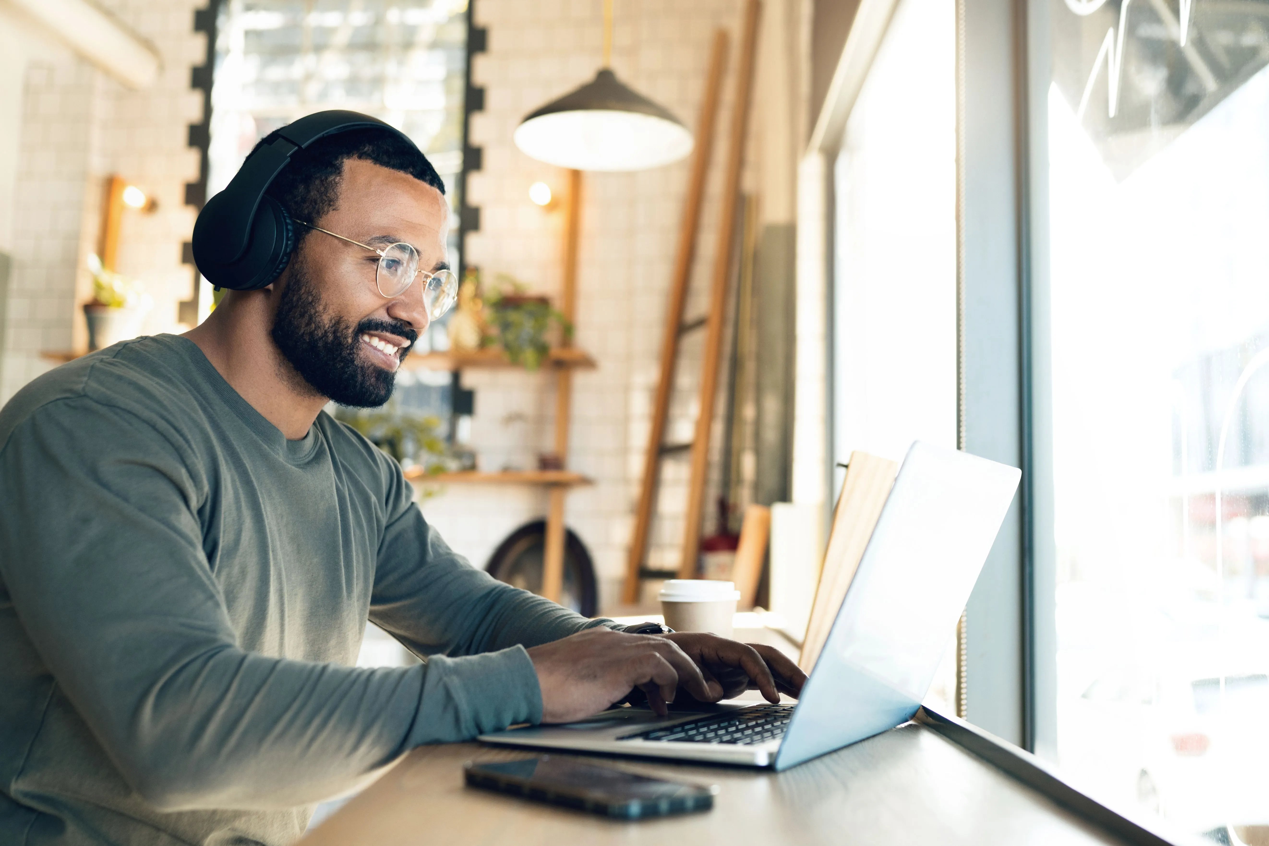 man communicating on computer