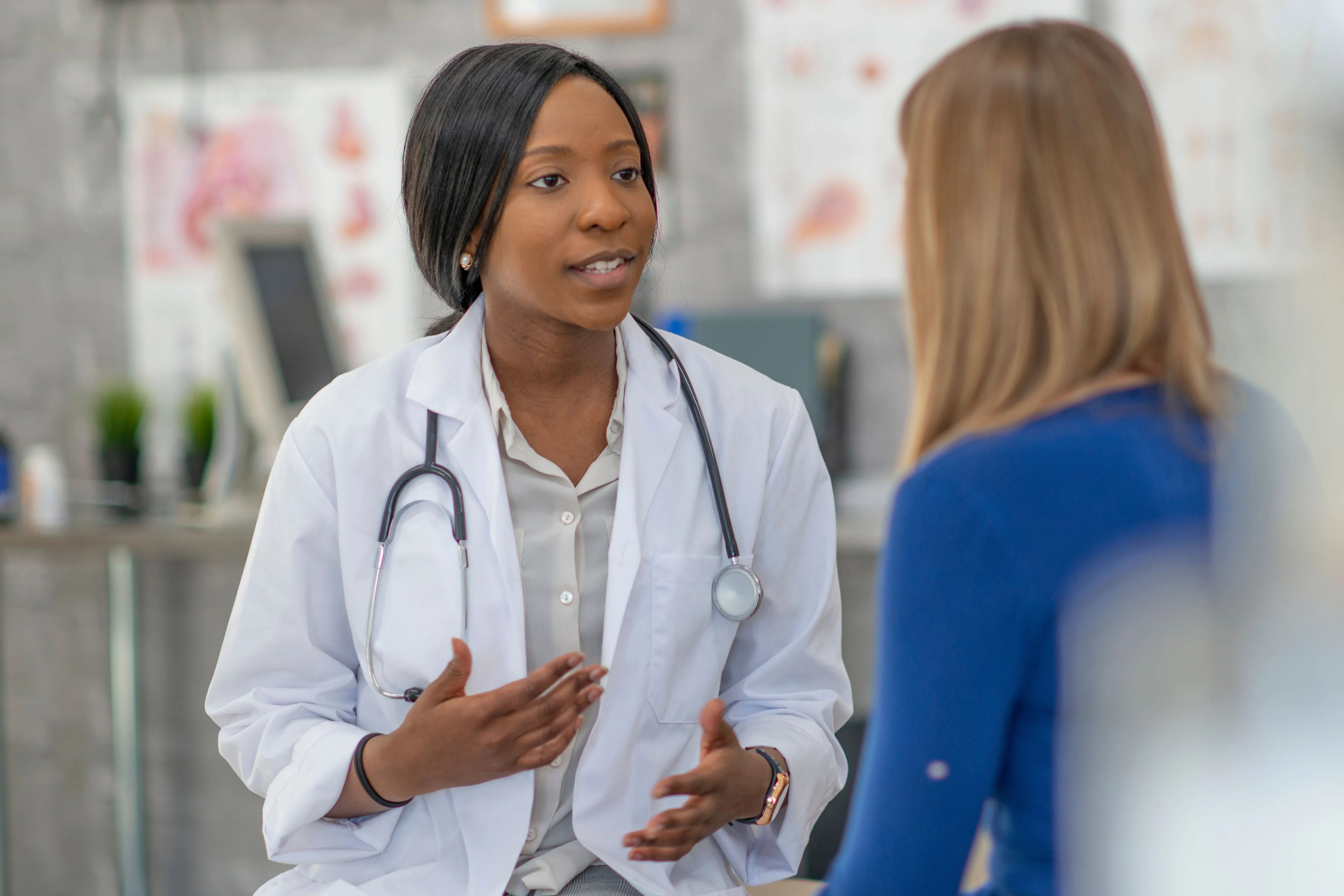 woman with doctor