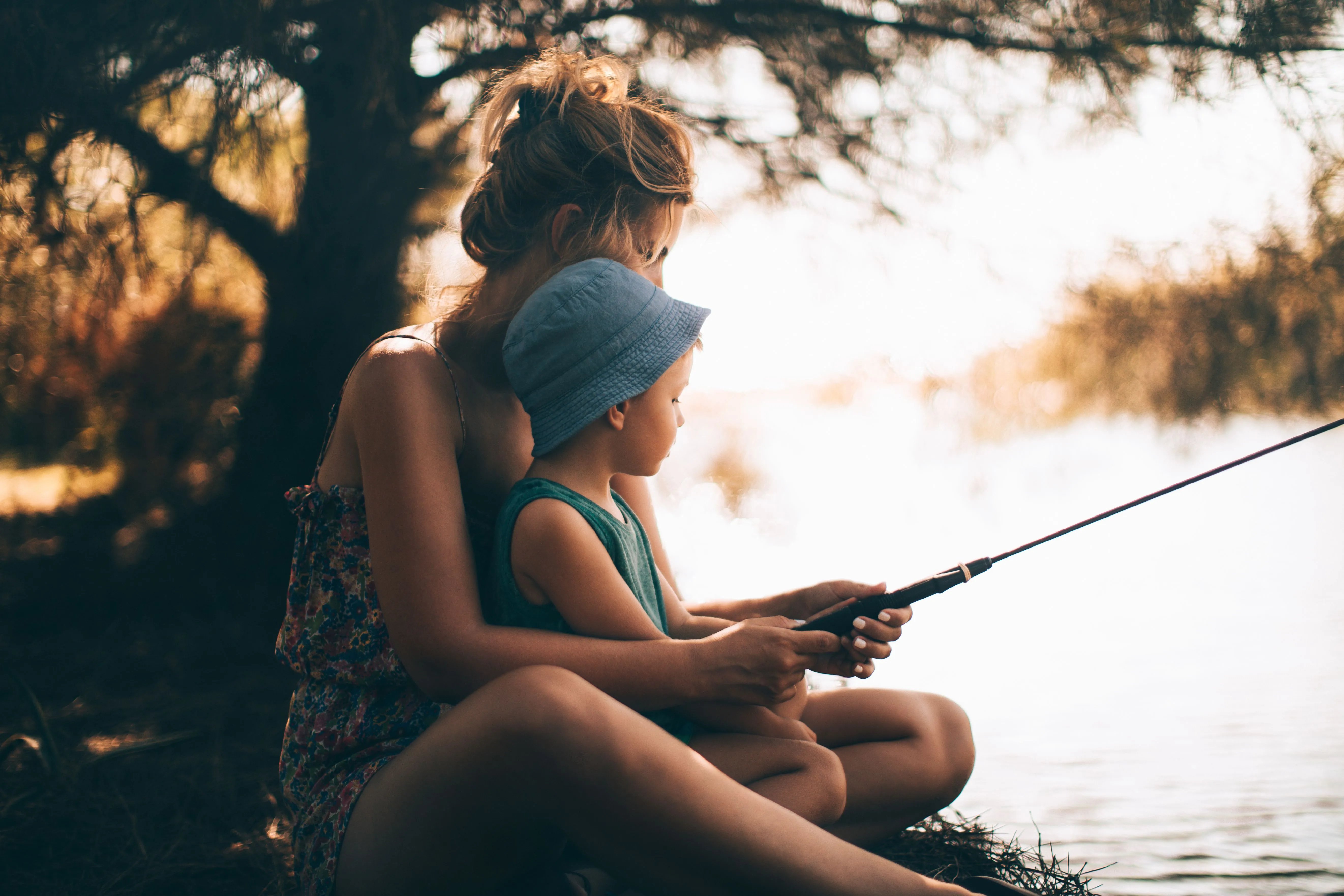 mom taking a break with son