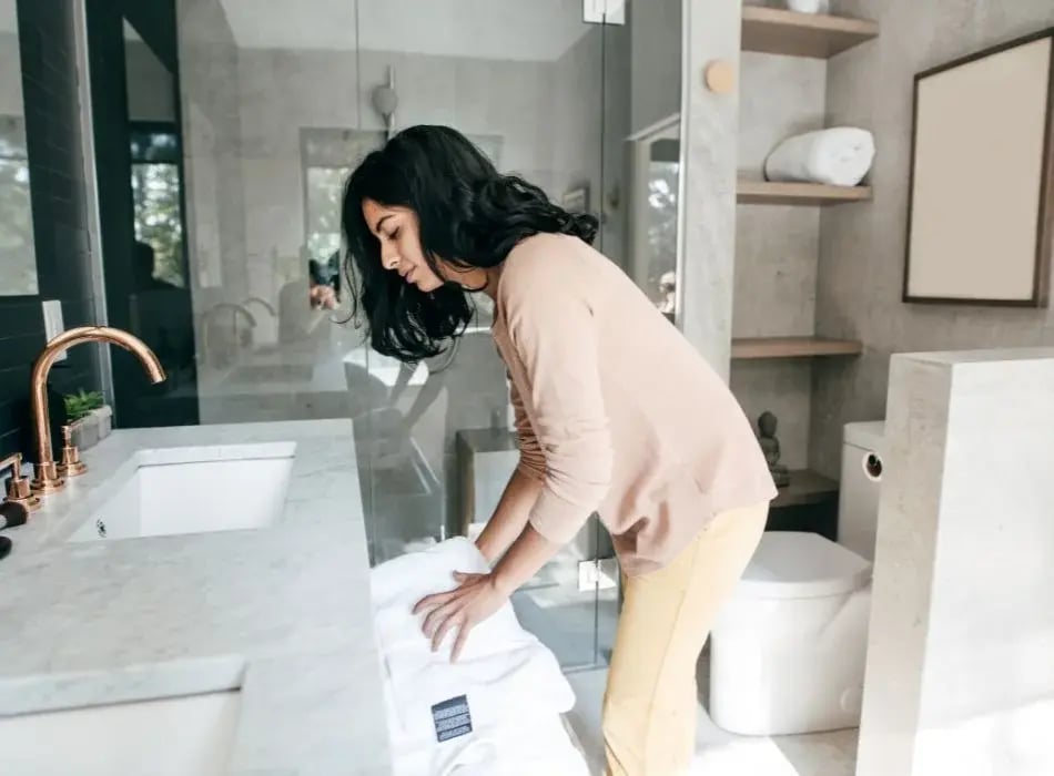 woman organizing home