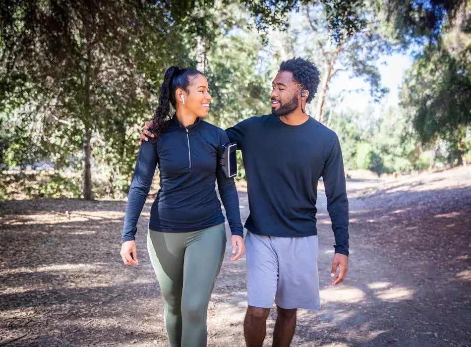 couple exercising outside